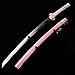 TRUEKATANA Pink Katana, Handmade Japanese Katana Sword T10 Folded Clay Tempered Steel with Pink Scabbard, White,Pink