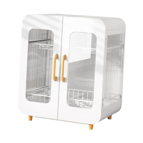 2段式食器乾燥ラック シンク用オーガナイザー 大容量の水切りトレイ付き キッチン収納, 白