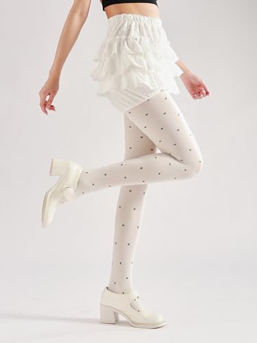 Image of Sahabowi Women Sheer Tights, High Waist Pantyhose, Vintage Control Top Stockings(Patterns Colourful), Pantyhose5