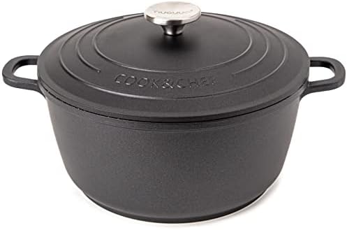 Casserole Dishes with Lid Oven Proof  Non Stick Shallow Dutch Oven  Induction Cooking Pot  Oven Safe Aluminium Stockpot  3.9L, 28cm, Cream  by Nuovva
