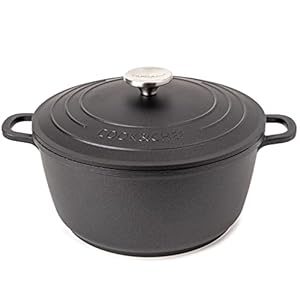 Non-Stick Aluminium Pot with Lid – Sturdy Deep Dutch Oven – Casserole Pot with Ergonomic Handles – 4L, 24cm Oven Safe Cooking Pot – by Nuovva