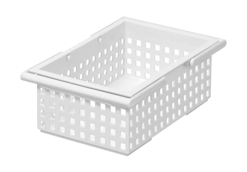 Like-it | SCC-1 | Plastic Storage Baskets with Handles | Shower Caddy Shelf Organizers Basket for Bathroom, Kitchen, Dorm Room | 10.55' × 6.69' × 3.62' | White |