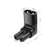 JSADZKJ IEC 320 C8 to C7 Power Adapter 90 Degree Angle C8 Male to C7 Female Extension Power Adapter AC Figure 8 Power Cord Sockets Plug,for Laptops Printers Scanners 2 PCS (Up Down Angled)