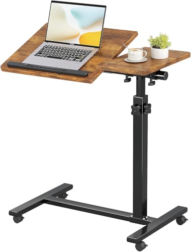 Overbed Rollable Laptop Desk with Adjustable Height