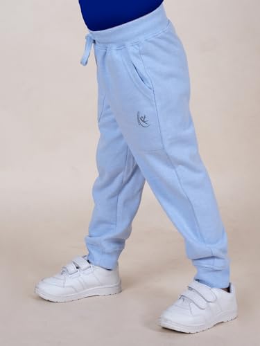 Image of KiddoPanti Boys Solid Fleece Track Pants | Cotton Poly Fleece Fabric | Ankle Length Bottom Rib | 2 Front Patch Pocket | Elastic Waist & Drawcord | Jogger Track Pants for Boys