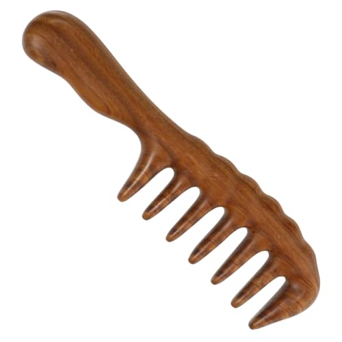 Image of Teeth Massage Comb Styling Comb No Static Wooden Combs Sandalwood Comb Wood Hair Comb for Hair Wide Tooth Comb Afro Comb Woman Hairdressing Tool