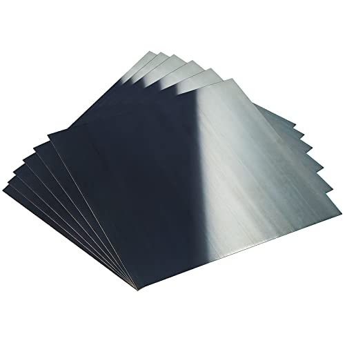 Spring Steel 1095 Shim Sheet Assortment, Blue Tempered, Polished Finish, Spring Steel Shim Stock, 0.004", 0.008", 0.015", 0.02", 0.024", 0.03" Thick, 6" Width, 6" Length, 6 Pieces #TOP12