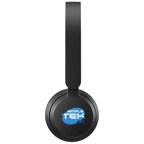 SIMPLETEK - Kabelgebundene USB-C-Kopfhörer mit Mikrofon, Microsoft Teams zertifiziert, On-Ear-Design, schwarz (Generalüberholt) – Bild 3