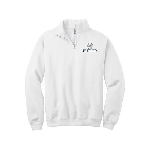 Sorority Letters Shop Butler University Bulldogs Quarter Zip Sweatshirt with Butler Bulldog Logo Embroidered