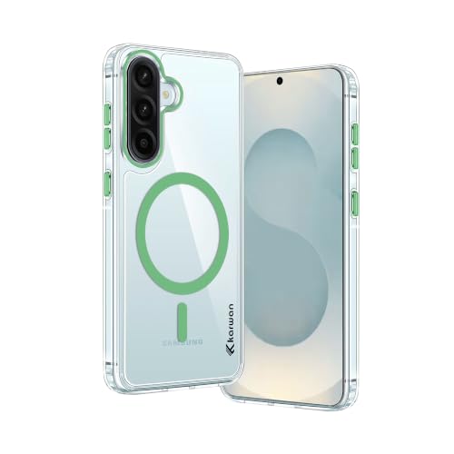 Image of KARWAN Crystal Clear Transparent Back Cover Case with Camera Protection,Compatible with Samsung A36 /A56, Anti Yellow Clear Shockproof Scratch Resistant Case with Magnetic MagEaze Wireless Charging