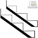 Zwinz Steel Stair Stringer 3 Step, Metal Stair Stringers for Deck Height 27 inches, Steel Stair Step Riser 4-Hole Design for Outside Stairs (2Pack)