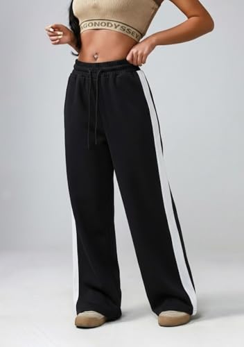 Image of dockstreet Straight Wide fit Long Length Open Bottom Jogger for Women /Trending Multi Pocket Style, Relaxed Casual Pants for Women
