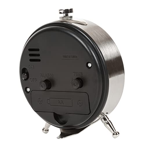 Equity 25655 Small Silver Metal Alarm Clock #TOP2