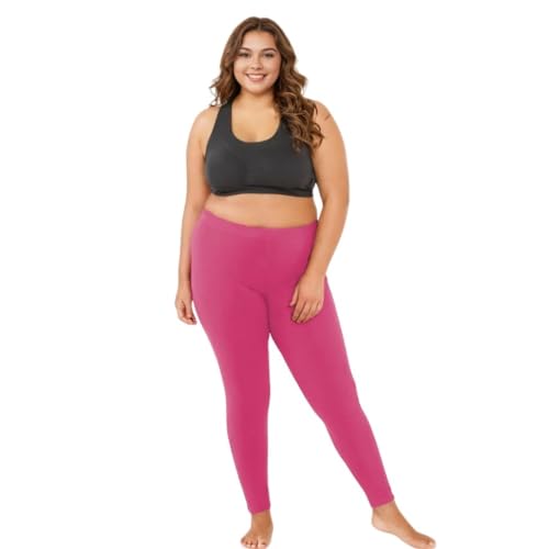 Image of Adira | Plus Size Leggings for Women | Plus Size Leggings for Women | High Waist | Ankle Length | Soft Cotton & Elastane Blend | Non-See-Through | Gusset Crotch Prevents Ripping