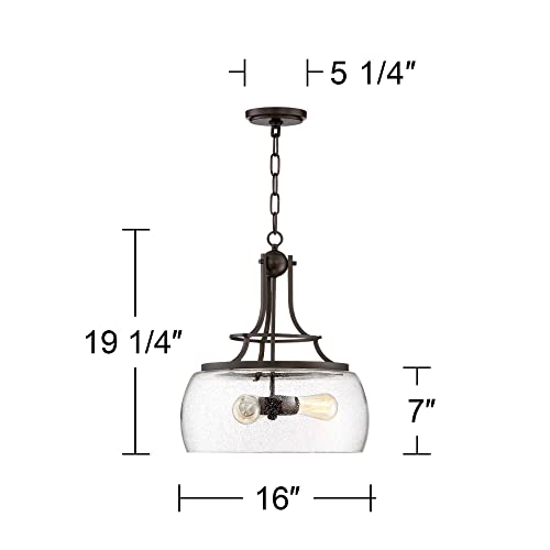 Franklin-Iron-Works-Charleston-Painted-Bronze-Iron-Pendant-Chandelier-16-Wide-Rustic-Farmhouse-Clear-Glass-Shade-LED-3-Light-Dining-Room-House-Foyer-Entryway-Kitchen-Bedroom-Living-Room-Ceilings Franklin Iron Works Charleston Painted Bronze Iron Pendant Chandelier 16 Wide Rustic Farmhouse Clear Glass Shade LED 3 Light Dining Room House Foyer Entryway Kitchen Bedroom Living Room Ceilings