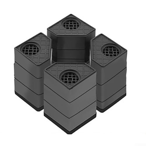 Filteilect Almohadillas para el refrigerador y la lavadora, absorción de golpes, antivibración, antideslizante, estabilizador con aumento de altura para un funcionamiento silencioso, 9 x 9 (tres capas