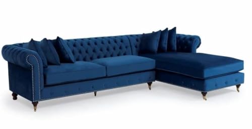 Image of Legit Tufted Quilted Five (3+2) Seater Elegant Wooden Base Sofa in Wide Extravagant Fabric, Gives Luxurious Look for Home /Living Room /Office /Guest Room /Hotels