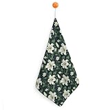 Dimensioni e configurazione: ogni asciugamano con stampa di foglie di giglio bianco misura 30 x 30 cm, facile da piegare o appendere come asciugamani da bagno e asciugamani da cucina; funziona con l'arredamento del bagno della fattoria e la forma quadrata è ideale come asciugamano da cucina per decorazioni estive per la casa