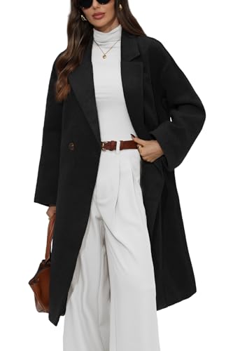 Amazon.com: ELLEVEN Long Winter Coats for Women Wool Peacoat Long
