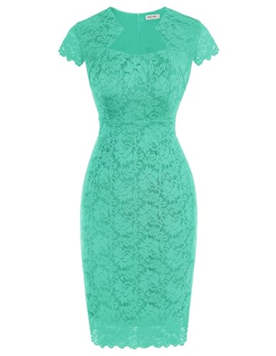 Image of GRACE KARIN Cocktail Dresses for Women Cap Sleeve Lace Dress | Business Casual, Semi Formal Pencil Dress for Wedding Guest, derby, party, banquet, Elegante, Spring Summer, bodycon dress
