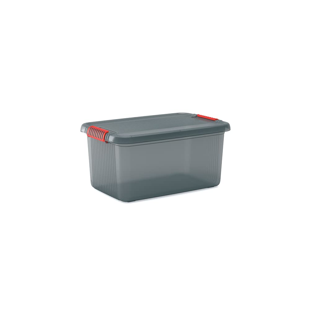 KIS 8563000 0720 01 K Zatrzask pudełko do przechowywania plastikowe dymne szary/pomarańczowy, L