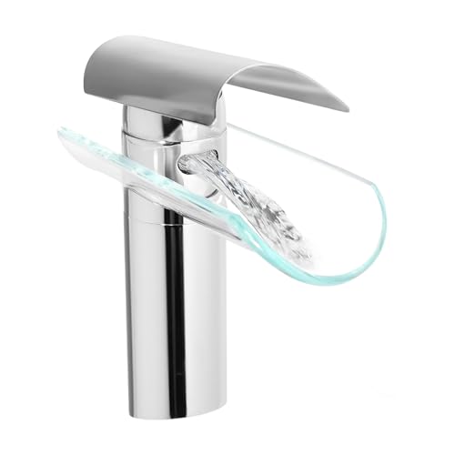 Robinet cascade en verre, mitigeur de lavabo de salle de bain, mitigeur monocommande pour eau froide et chaude