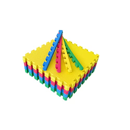 Kit 12 Tapetes Tatames Coloridos Eva 50 X 50 X 1cm 10mm C/ Borda