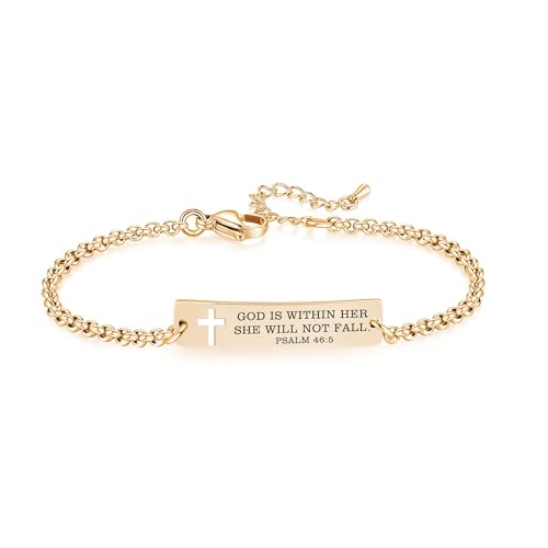 Bible Verse Bracelet-Stainless Steel Scripture Quotes Inspirational Bracelet Faith Christian Bracelet for Women, Christmas gift for women