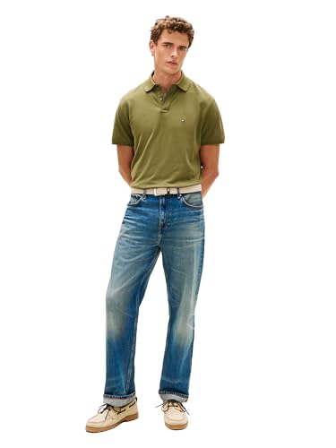 Image of Tommy Hilfiger Men's Short Sleeve Polo Shirts in Classic Fit with Stretch and Organic Pique Cotton