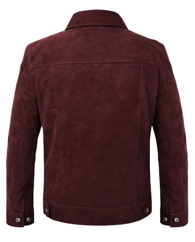 Image of LP-FACON Mens Western Style Trucker Suede Leather Jacket | Cowboy Jacket Collection
