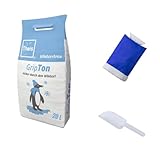 Winterstreu-Bundle-Set - Natürliches, Salzfreies Streugut für Gehwege und Straßen, Umweltfreundlich und Wiederverwendbar, mit Blauem Engel ausgezeichnet, mit Eiskratzer und Streu-Schaufel (20 Liter)