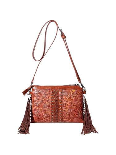 SweatyRocks Women's Small Crossbody Bags Vintage Fringe Purses Western Tassel Shoulder Bag
