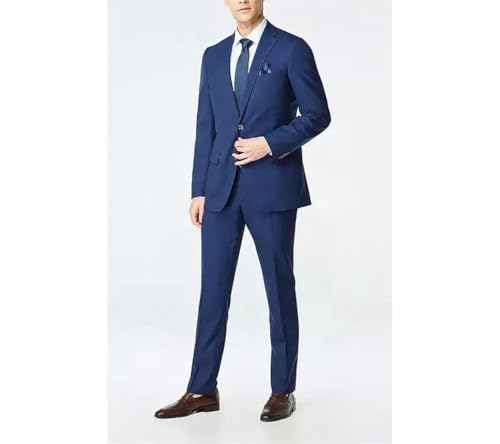 Men's 2-Piece Business Suit Slim Fit Blazer Pants Perfect for Business Weddings and Prom3
