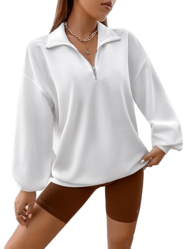 Image of SXV STYLE Half-Zip Pullover Sweatshirt, Oversized Fit