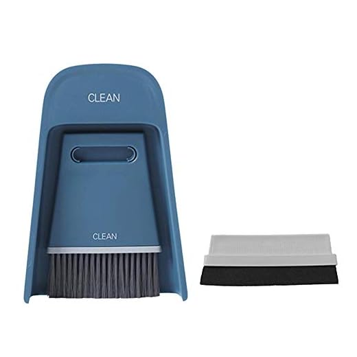 Juego de recogedor de Escoba, recogedores de Barrido Mesa de Escritorio Mini Escoba Recogedor Cepillo de Limpieza Limpieza de Herramientas de Limpieza(Azul Marino)