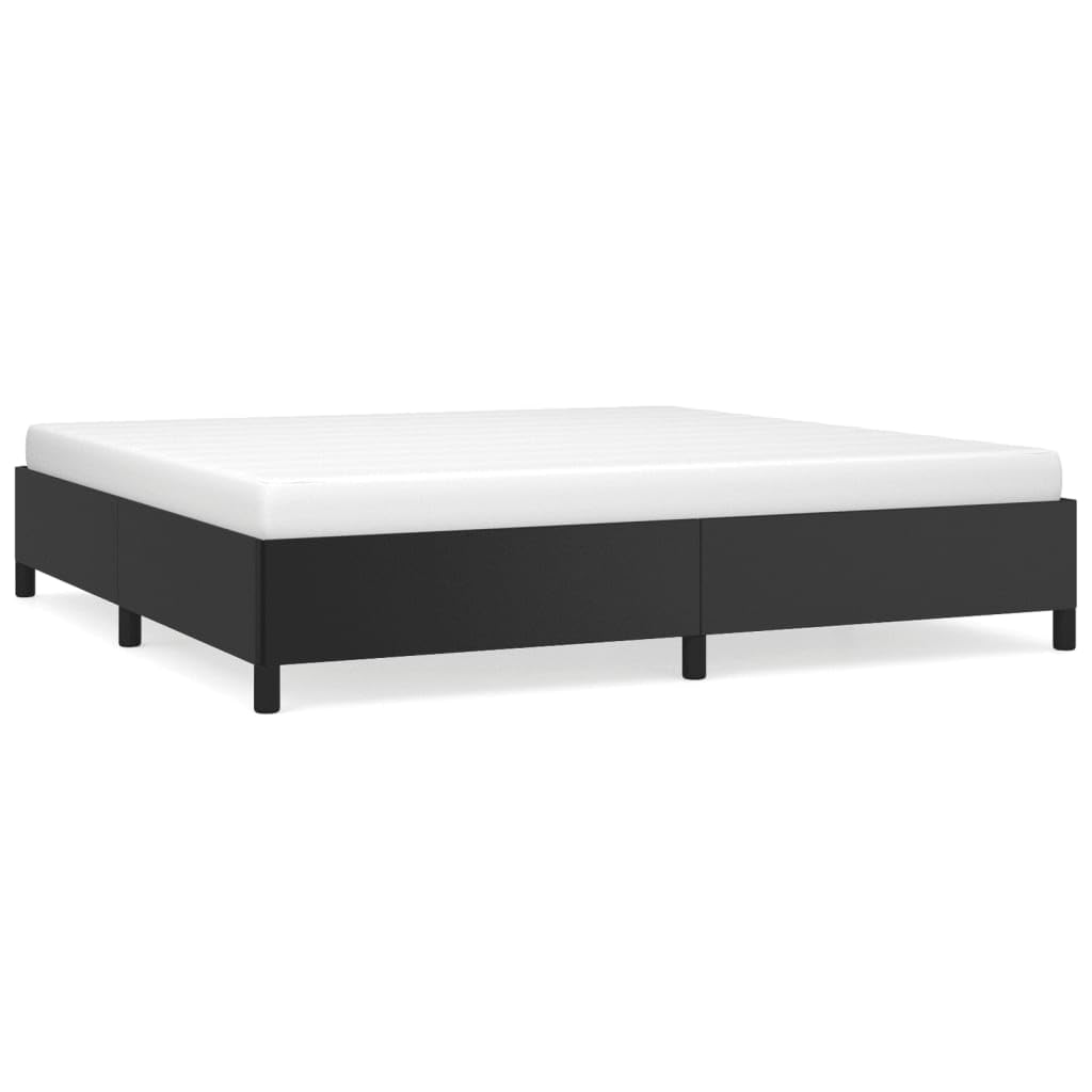 Sztuczna skóra z solidnymi nóżkami 200x200 cm Czarny