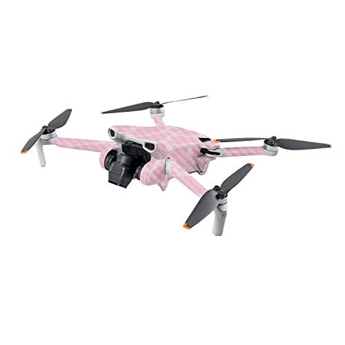 Image of MightySkins Carbon Fiber Skin Compatible with DJI Mini 3 - Pink Giraffe | Protective, Durable Textured Carbon Fiber Finish | Easy to Apply | Made in The USA