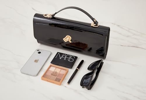 Image of BRYCTSISEN Women Metallic PU Leather Evening Clutch Purse Handbag Crossbody Shoulder Bag Square Box Bag Chic Handbag