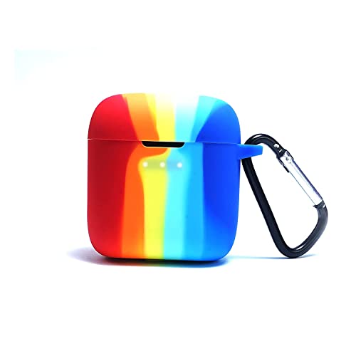 Image of CARE CASE Compatible for Boat Airdopes 131 | 138 Protective Silicone Case Cover Dust-Proof Shockproof Case Cover with Hook (Cover Only) (Rainbow)