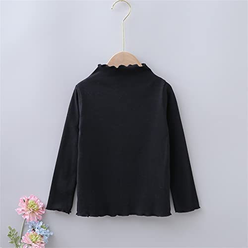 Toddler Turtleneck Children Unisex Solid Color Kids School Uniform Long Sleeve T-Shirt Blouse Clothes4