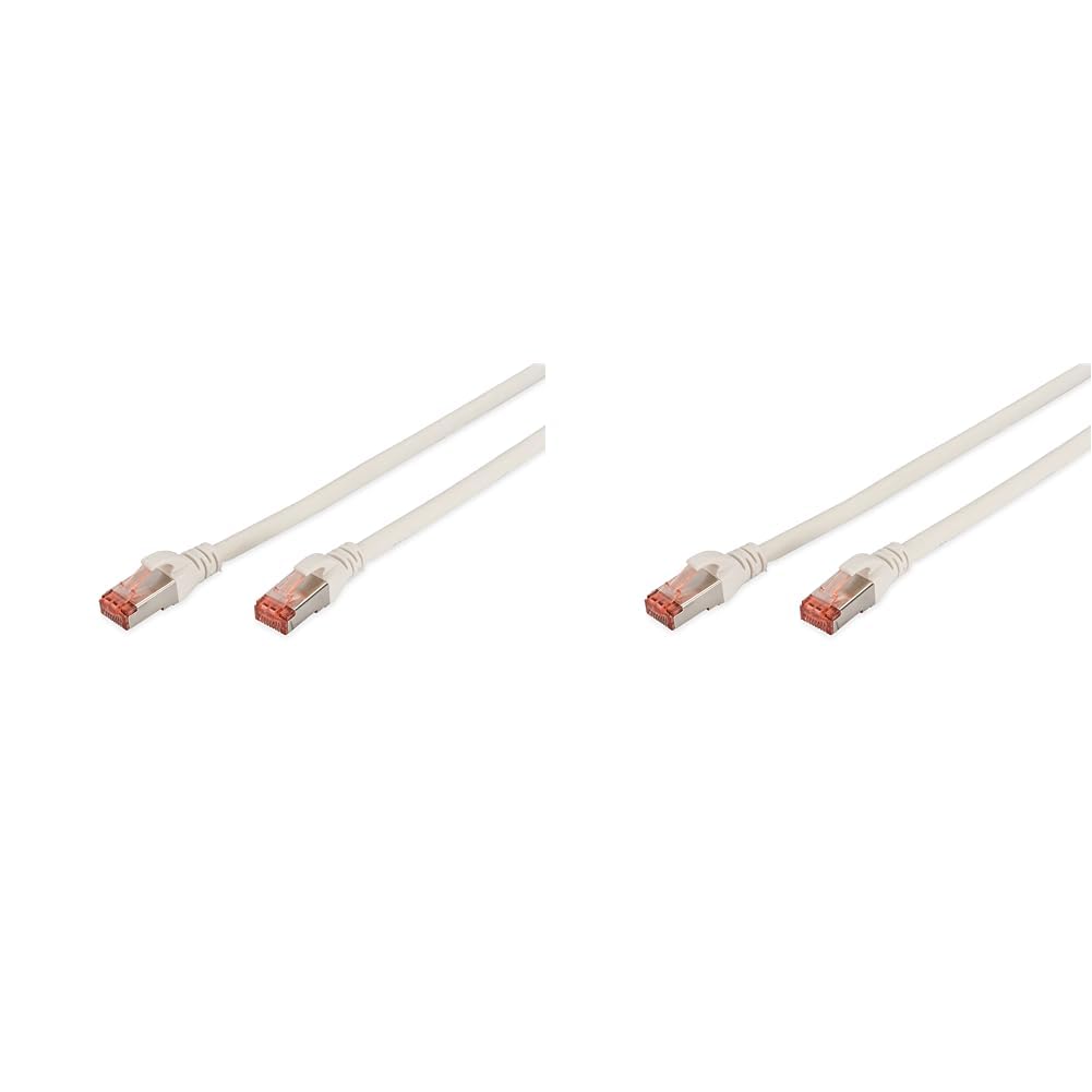 DIGITUS LAN Kabel Cat 6 - 5m RJ45 Netzwerkkabel - S/FTP Geschirmt - Kompatibel zu Cat 6A & 7 - Weiß (2er Pack)