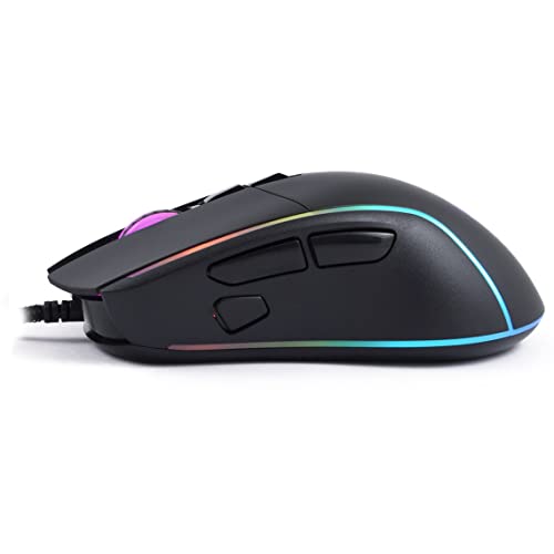 Coolbox Deepdarth - Mouse Da Gioco Ottico Con 9 Modalità Di Illuminazione Rgb, Programmabile, Dpi Regolabile, Con Cavo, 8 Pulsanti. Colore: Nero - 9