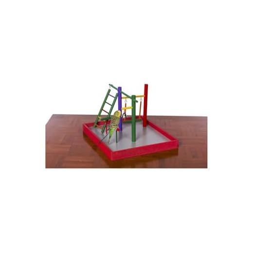 Prevue Pet Products Parakeet Park Playground Toy Bell - Multi-Colored Wood