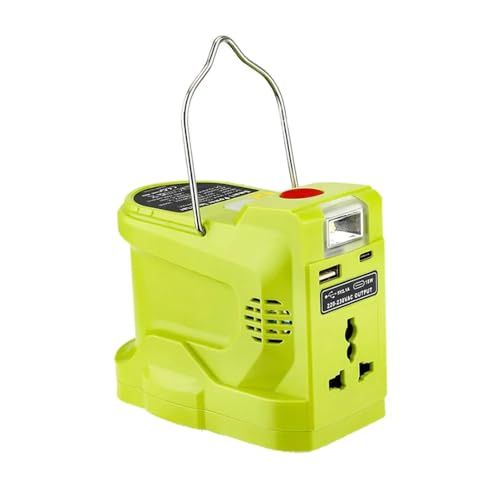 RGTTOTG Inversor de corriente de 200 W compatible con batería Ryobi de 18 V, salida de CC 18 V a 230 V CA con puertos USB-C y A, estación adaptadora de generador/cargador alimentado por batería