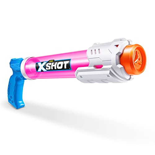 X-Shot Water Warfare Small Tube Soaker (4 Pack) By Zuru Super Soaking Pump Action, Pool Party Pack, Fills Up To 380Ml, Shoots Up To 8 Meters, For Boys, Girls, Children #TOP2