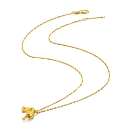 CHOW SANG SANG 999.9 24K Solid Gold Cultural Blessing Auspicious Peace Bell & Abacus Charms Necklace for Women 47cm 95895N Price-by-Weight 5.98g Gold3