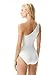 Michael Kors Logo One Shoulder One Piece, White, 4