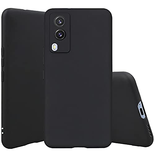 ELICA Rubber Soft Silicon Flexible Case Cover Shockproof Slim Back Cover Case for Vivo V21e 5G / Vivo V21 e 5G - Black