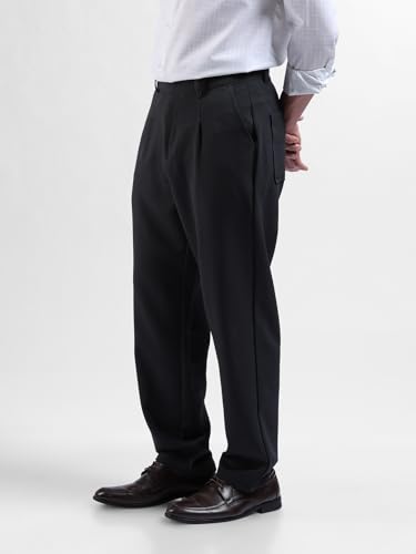 Image of The Indian Garage Co Men Loose Tapered Solid Mid-Rise Stretchable Gurkha Pants