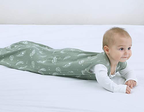Owlivia Saco de dormir para bebês com zíper bidirecional, cobertor 100% algodão orgânico, saco de do